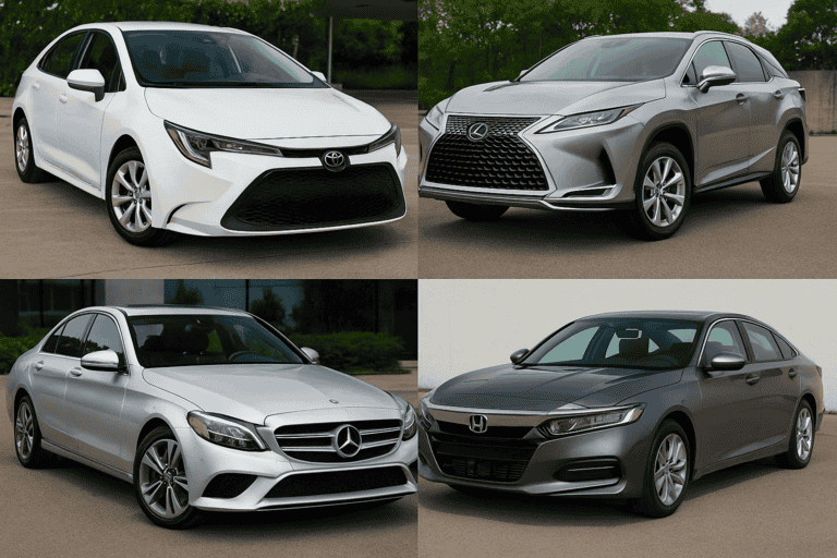 Collage of popular car brands with high resale value in nigeria