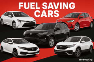 Collage of fuel saving cars toyota, honda