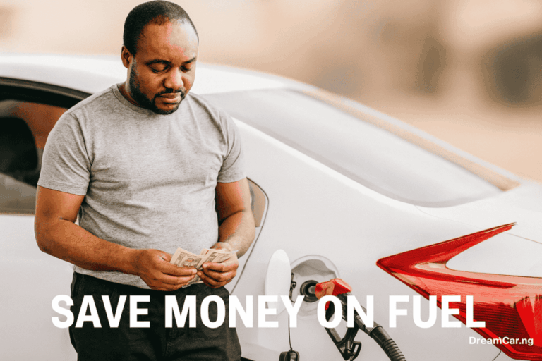 nigerian man at the fuel station counting the money he saved on fuel