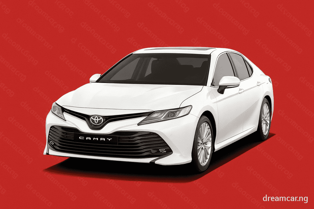 Toyota Camry car on a red dreamcar.ng pattern background