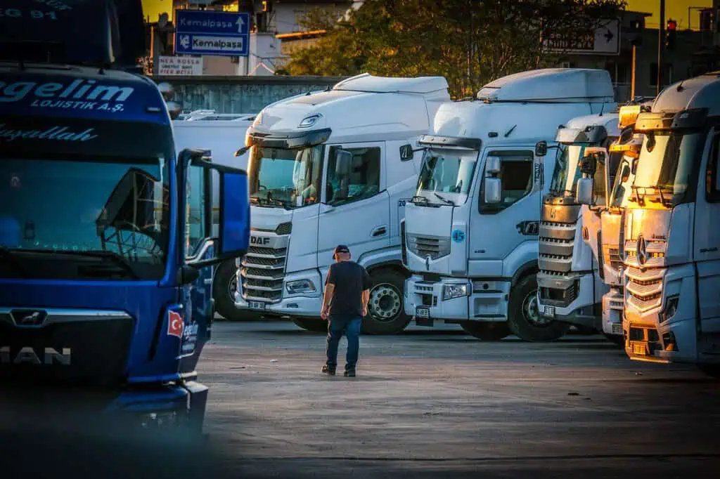 Truck driver at the truck depot